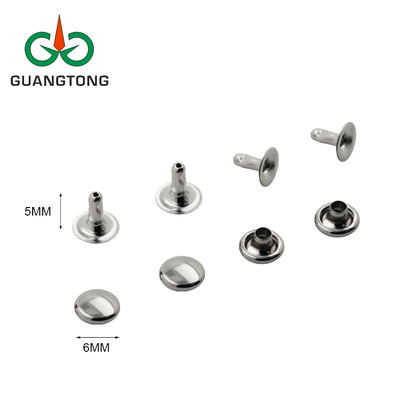 High Quality metal 6mm rivet for shoe bags double cap rivet fastener