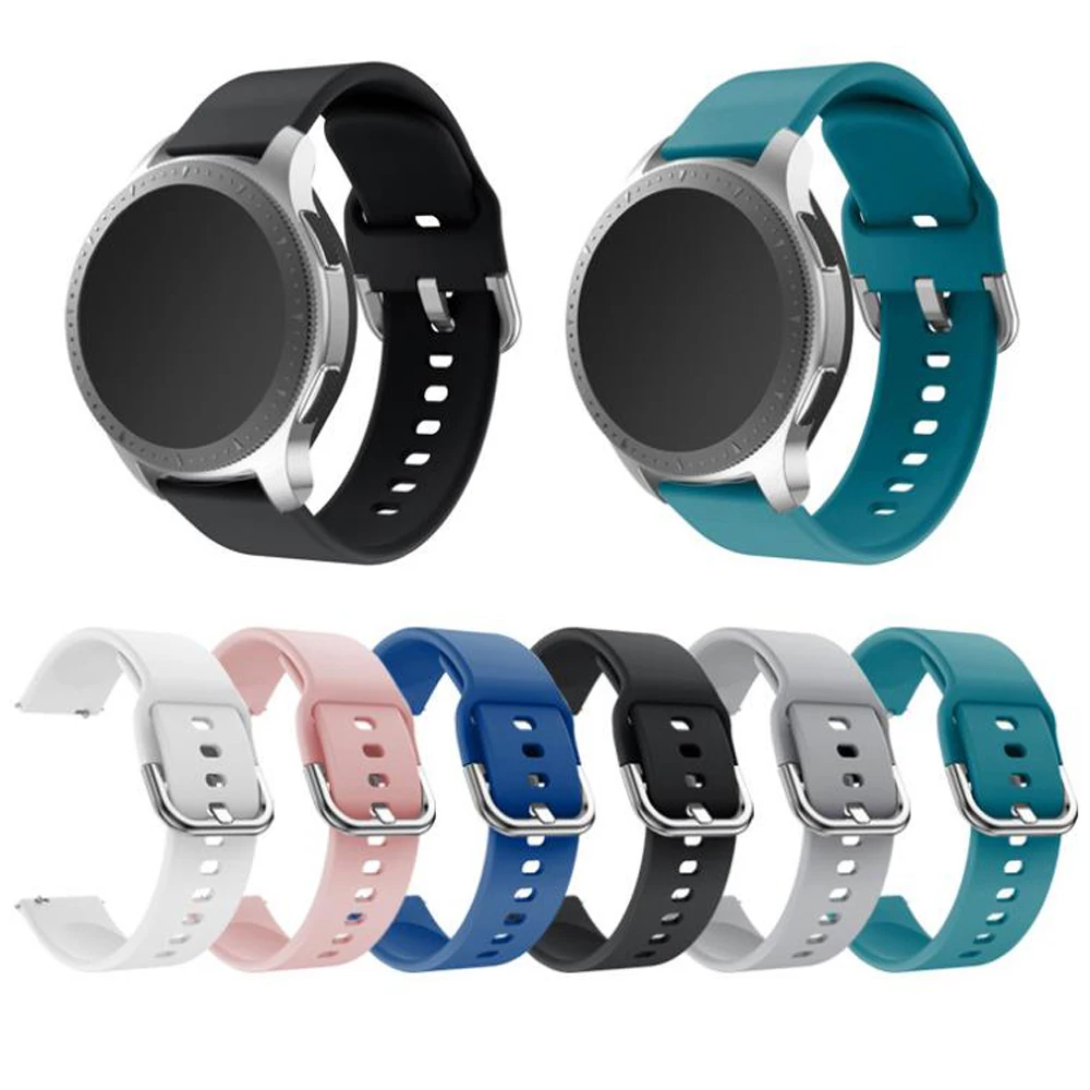 Силиконовый ремешок для часов Samsung Gear S3/Galaxy Active2 умные часы 20 мм 22 быстросъемный резиновый