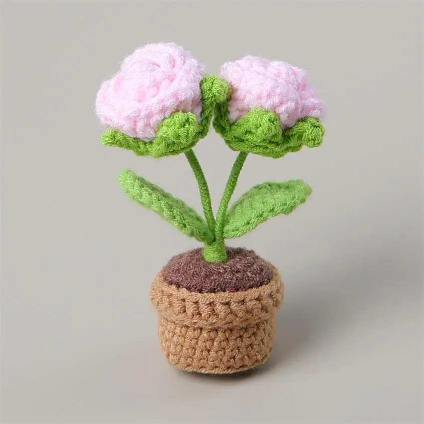 Wholesale DIY plant crochet flower doll for baby toys Hand Knitting