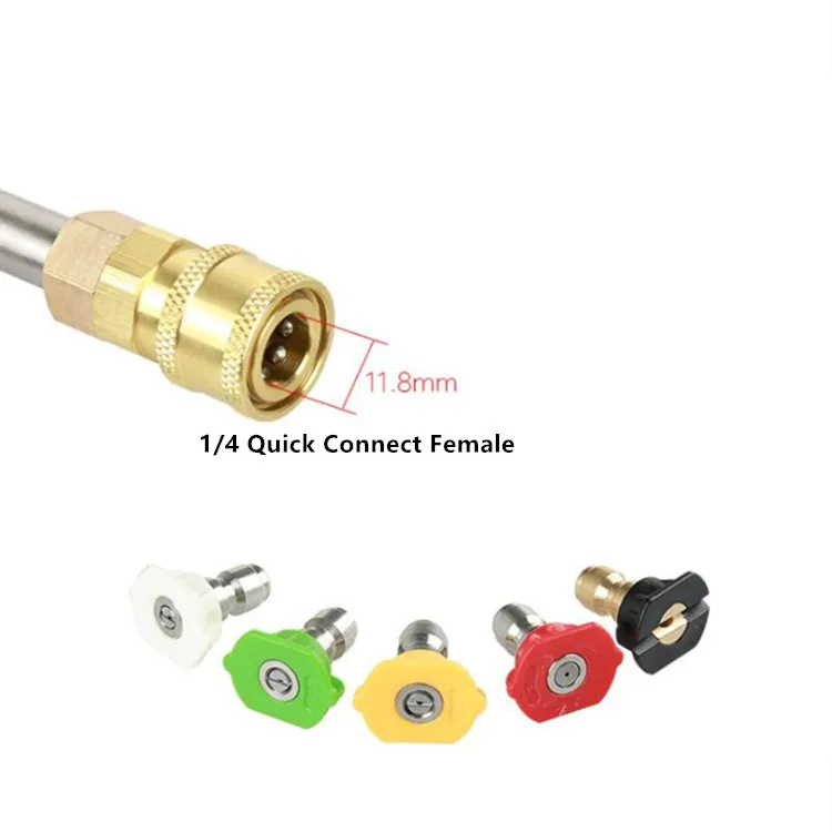 High Pressure Washer Rod Cleaner Attachment for Lance Wand 1/4 Quick Connect Rotary Extension Curved Rod