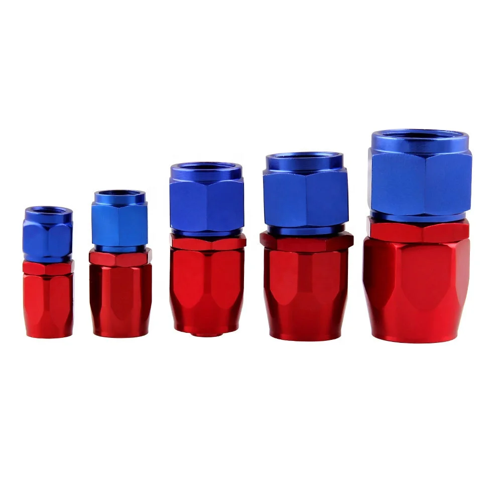 AN8-180 Degree Hose End joint Aluminum An6 Tubing Adapter Seat Rotary Oil Cooler Pipe Tubing Connector