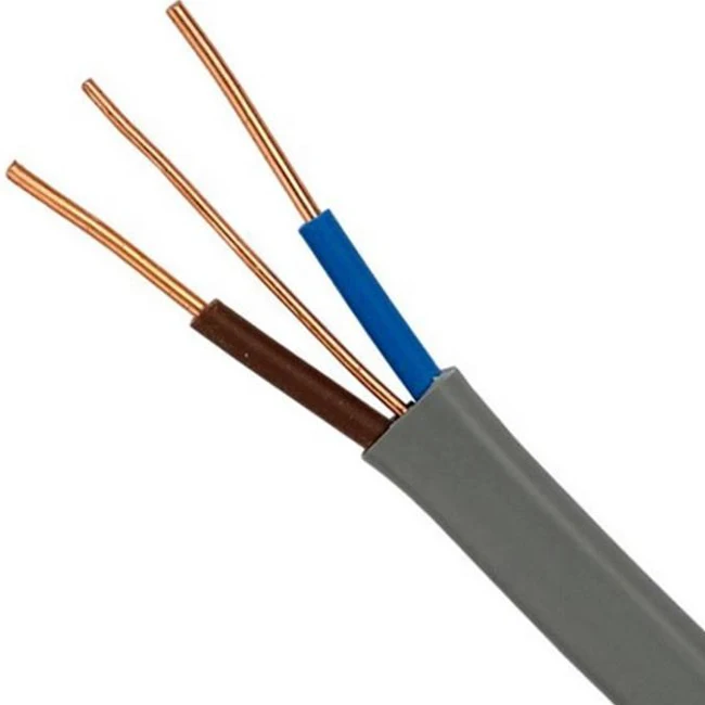 BS6004 6242Y PVC Insulated  2.5mm Grey Electric Cable Twin And Earth Wire Flat Cable
