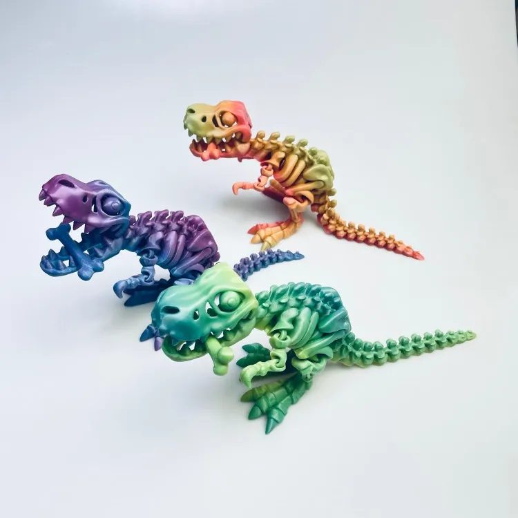 3D Printed Rapid Prototyping Fidget Toy Articulated Tyrannosaurus Rex Skeleton Dinosaur Model 17/25cm Rotatable Gift