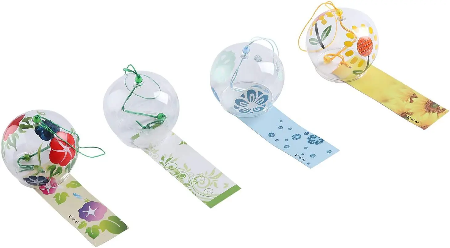 Wholesale Romantic Flower Small Wind Chimes Handmade Glass Japanese Wind Bells