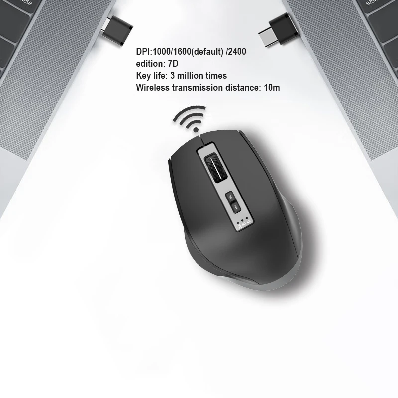 Hot Popular Custom Logo TYPE - C Charging Port Rechargeable Mouse Ergonomic Gaming Mouse 2.4G Wireless Bluetooth Mouse