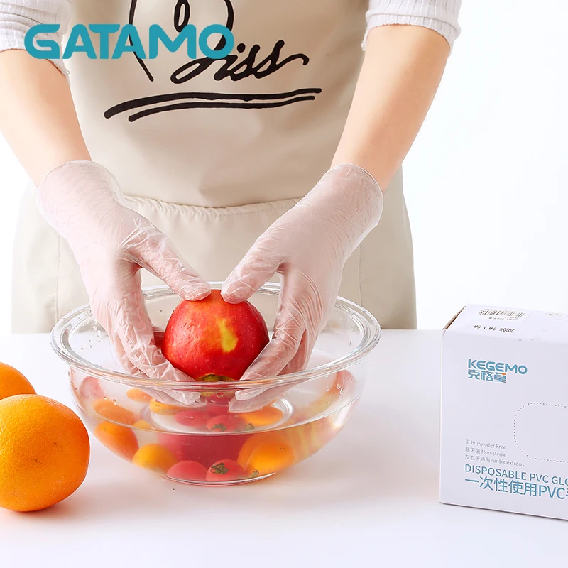 Прозрачные одноразовые виниловые перчатки из ПВХ для безопасного использования пищевых продуктов, оптом, ce, Китай