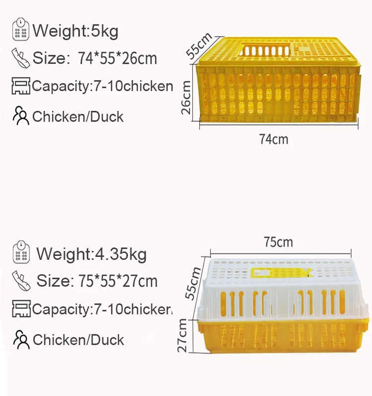 Plastic Poultry Transport Cage Chicken Crates Box Chicken Transport Cage