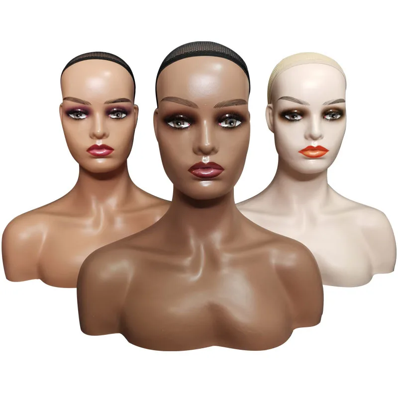 Манекен парик из человеческих волос стенд манекен голова с плечом манекен дисплей головы для парика в наличии