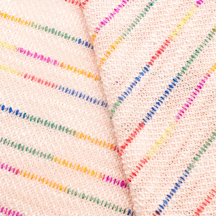Eco Friendly 100% Polyester 270gsm Yarn Dyed Super Soft in Stock Knit Hacci Sweater Fabric