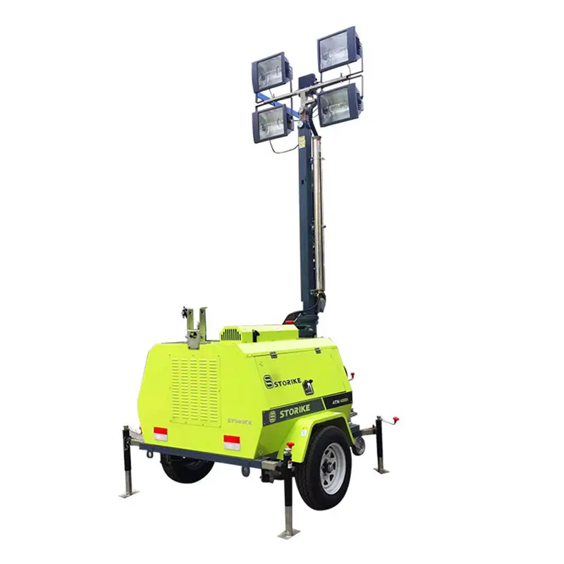 Hot sale diesel light tower engineering lighting telescopic mast mobile trailer portable led portable generator lighting tower