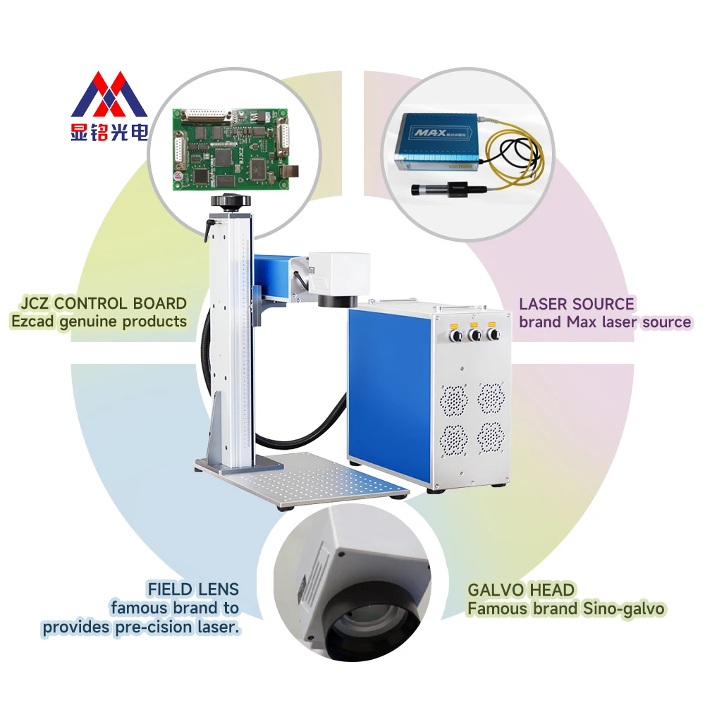 good price mini 50w 100w portable desk fiber laser marking machine price for metal sale