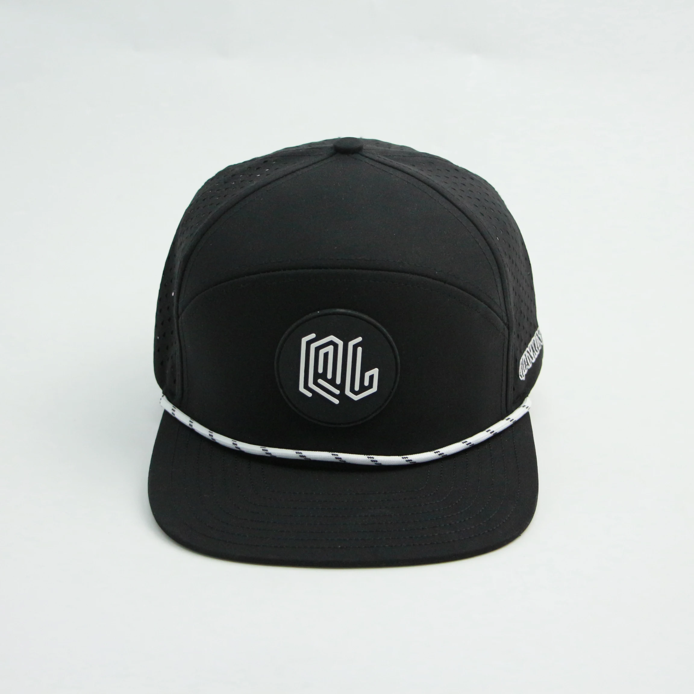 Custom Rubber PVC Logo 5 Panel Baseball cap Richardson 112 Trucker Hats Waterproof Laser Cut Perforated Sports Rope Hat Golf Hat