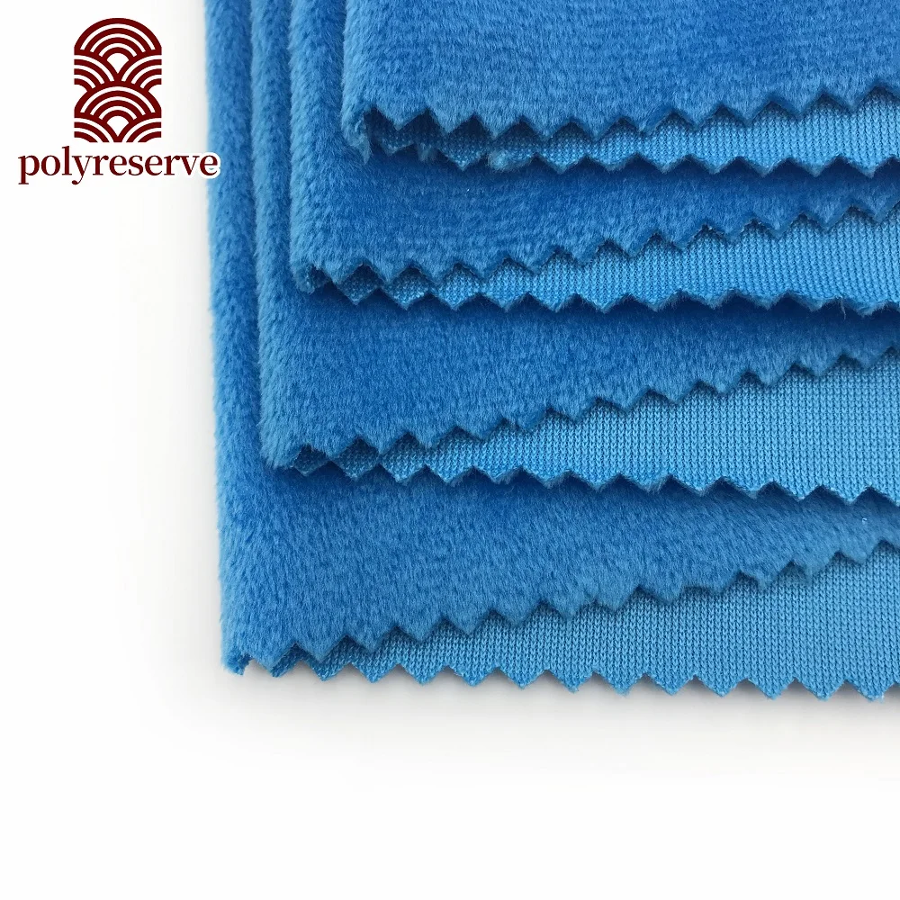 POLYRESERVE Plain Dyeing Crystal 100% Polyester Super Soft Velvet For Toy