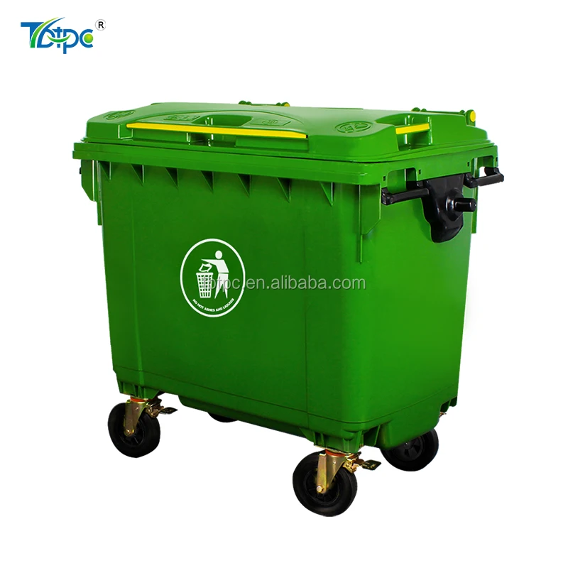 heavy duty industrial plastic bins with lid with wheels and 660 L containers plastic dustbin 600litres