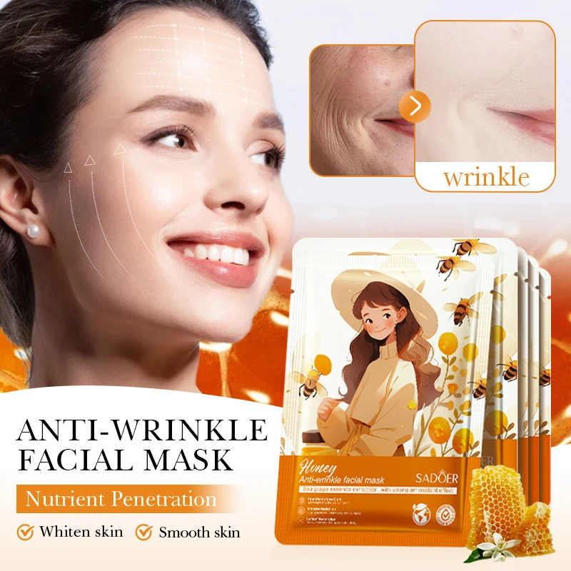OEM ODM SADOER Fruits Flowers Beauty Products Moisturizing Whitening Sheet Facial Mask Skin Care Face Mask