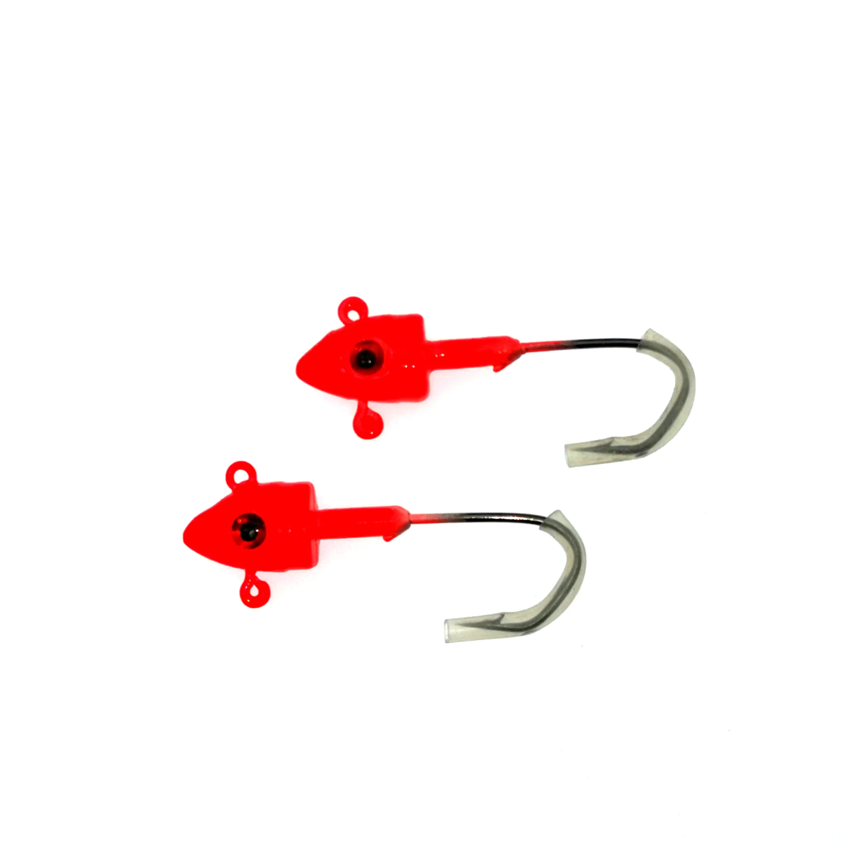 Lead Jig Head Fishing Hook High Carbon Steel Barbed Jigs Jigging Fishing Hook 2pcs Per Pack 3colors