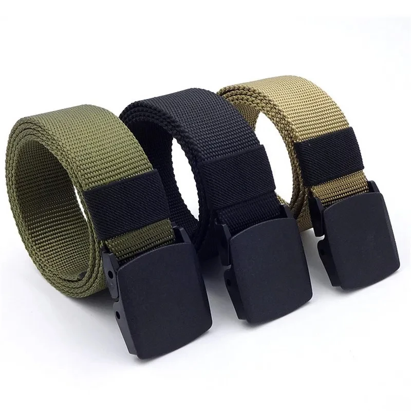 Automatic Buckle Nylon Belt Male Tactical Belt Mens Waist Canvas Belts Cummerbunds High Quality Strap