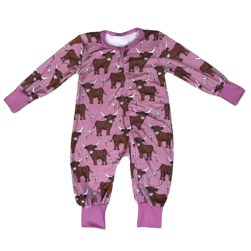 Wholesale high quality baby animal series bamboo fiber home casual cute long sleeve Jumpsuit