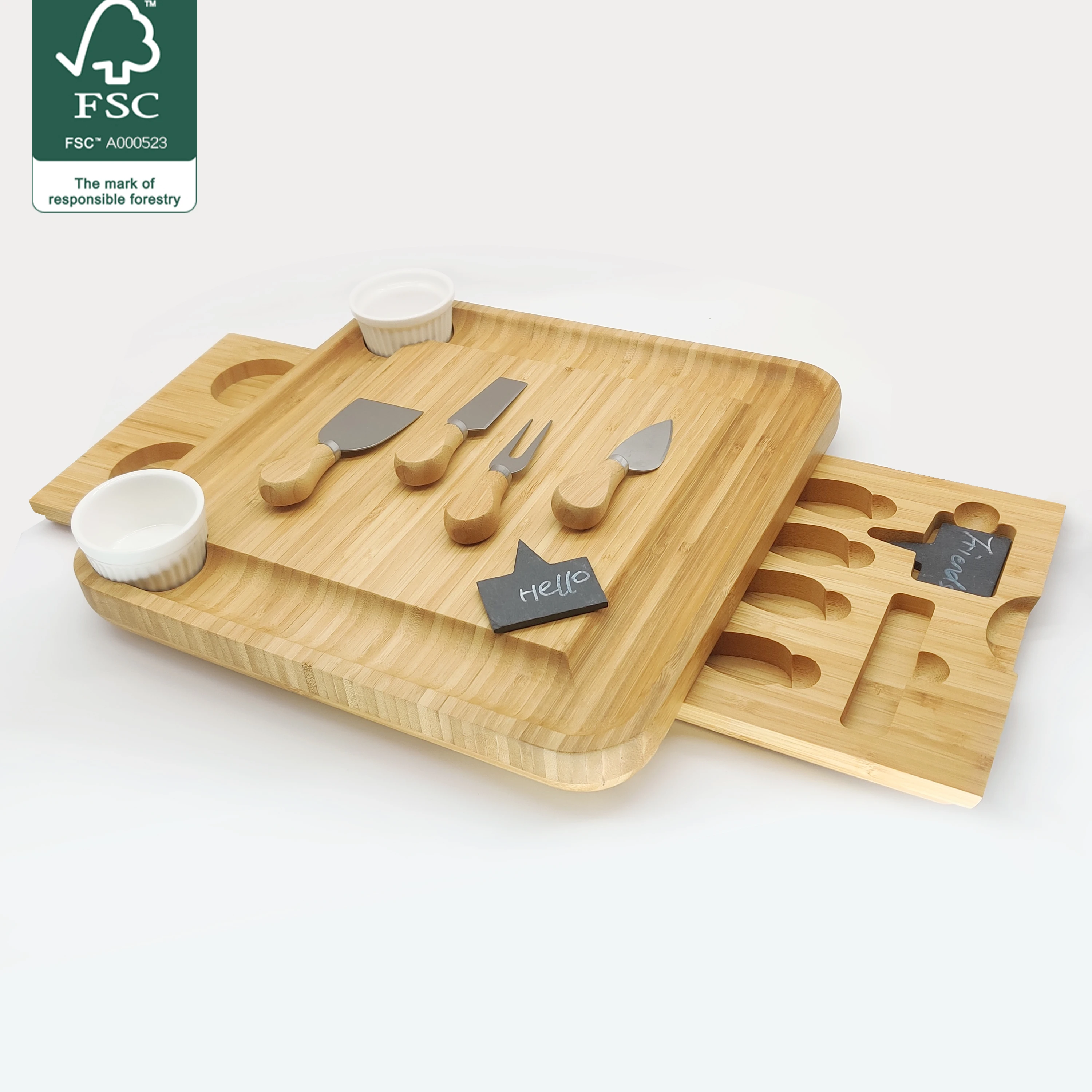 Large Organic Bamboo Cutting Board Hot sells Cheese Board For Meats Bread Fruits Butcher Block Carving Board