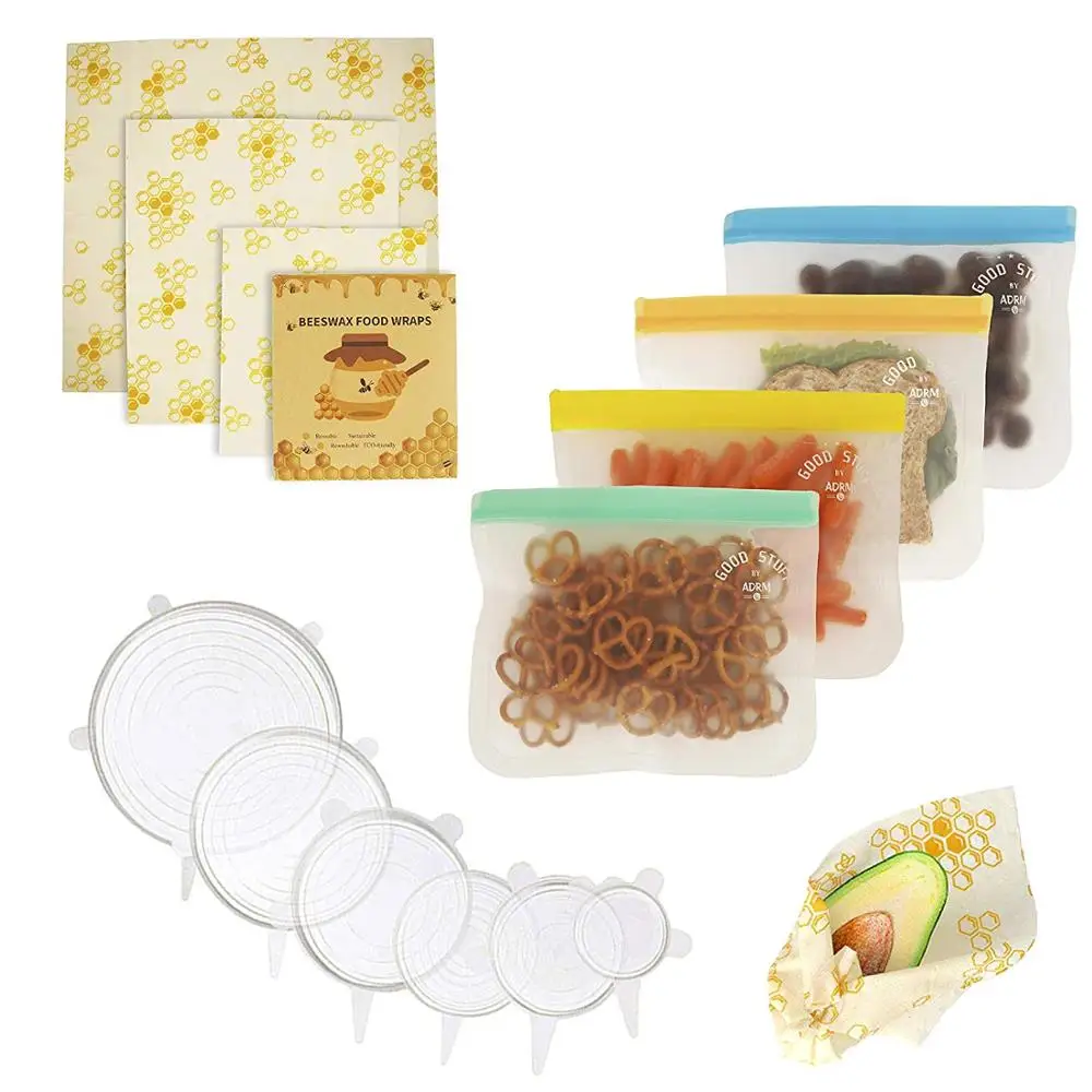 Многоразовые пищевые обертки и крышки, герметичные пищевые пакеты, обертка из пчелиного воска и силиконовый пакет для хранения пищевых продуктов, силиконовые растягивающиеся крышки