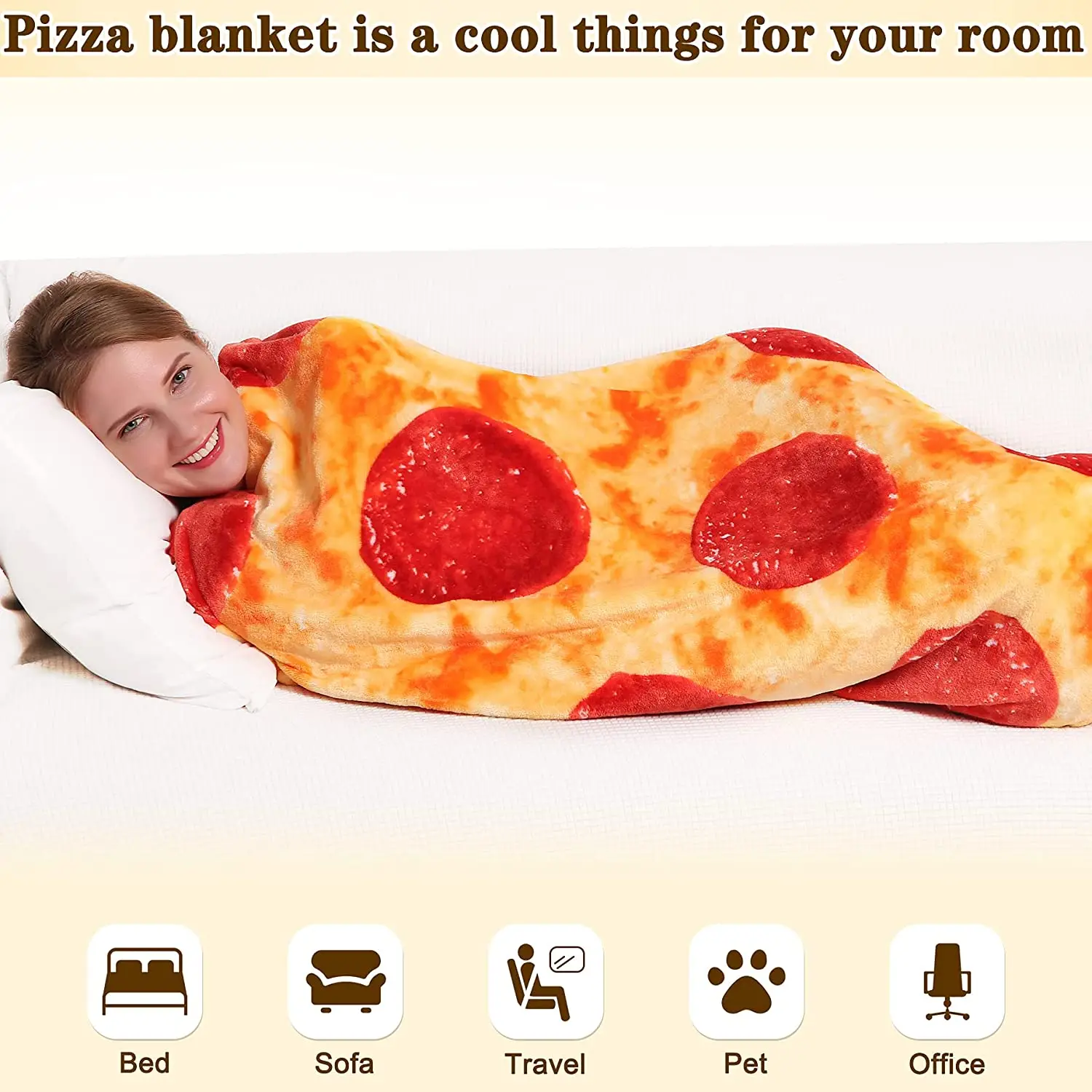 Premium Red Pizza Pattern Weighted Blankets Baby Comforter Blankets For Newborns Winter For Kids
