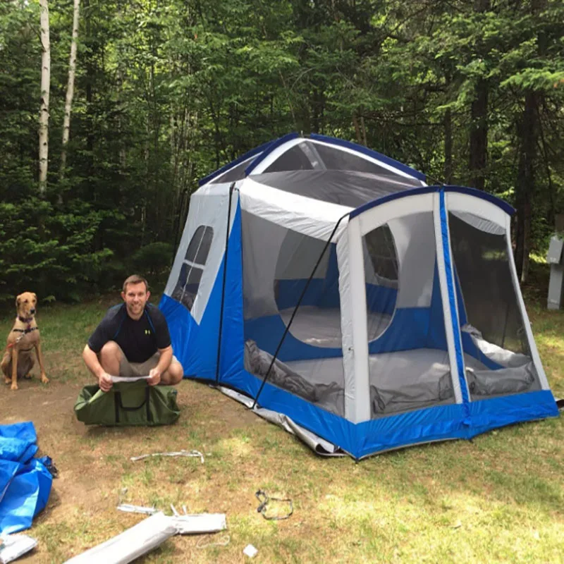 
8+ Person Tent Outdoors Water Resistant Dome Tent for Camping with Removable Rain Fly and Carry Bag 