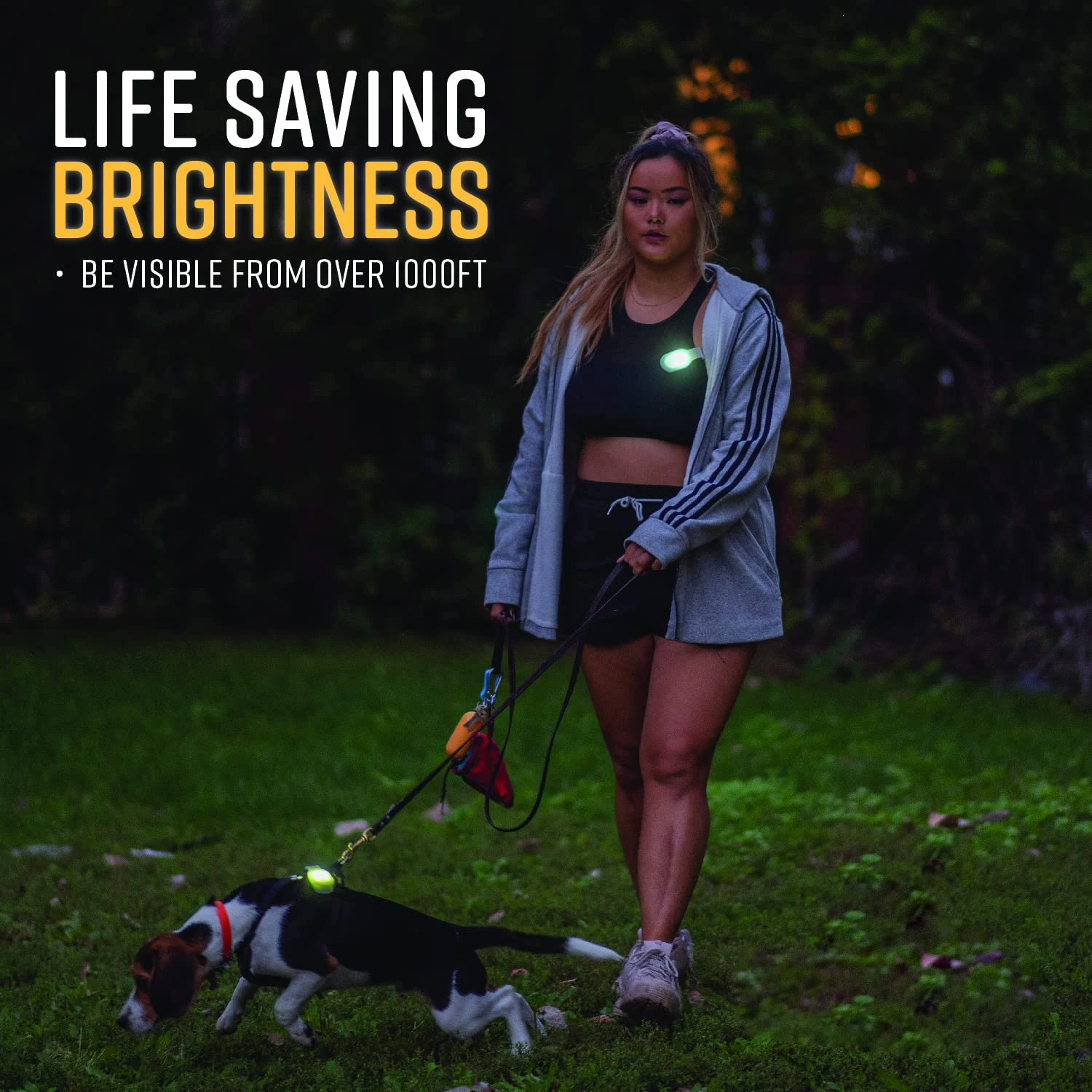 UMIONE Hiking Boating Running Travel Touch Outdoor Flashing Flashlight Clip On Pocket Bag Silicone Safety Magnet Led Clip light