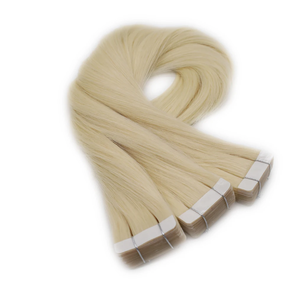 Tape in Hair Extensions Human Hair, Dark Brown Highlighted Chestnut Brown, 22inch 50g
