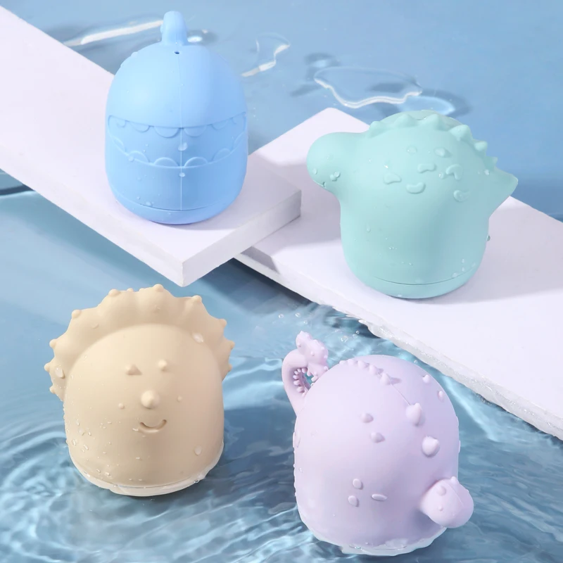 Hot Selling New Arrival Product Kids Bathtub Toys Gifts Sets Whale Bubble Baby Silicone Bath Toys For Toddlers