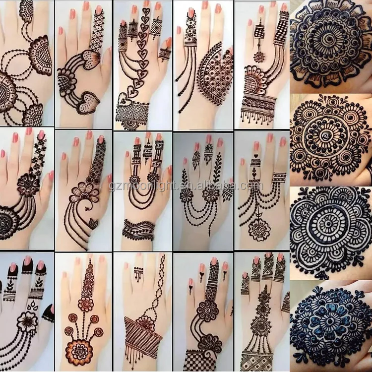 Foot Henna Tattoo Stencils Red Tattoo Templates Reusable For Women Teens Girls