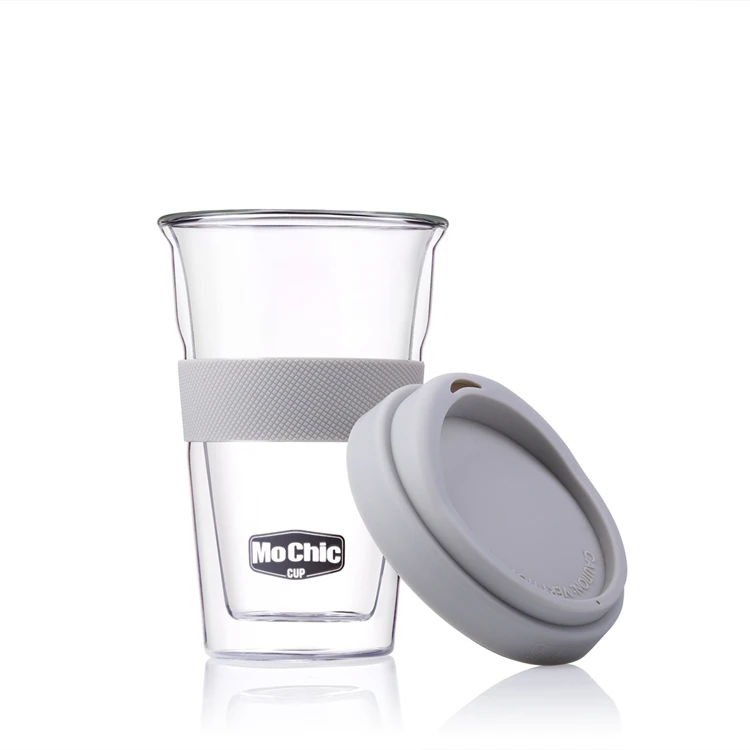 Mochic 300Ml Reusable Travel Mugs For Promotional Gift 10Oz Customize Heat-Proof Double Wall Glass Tumblers Coffee Drinking Cup