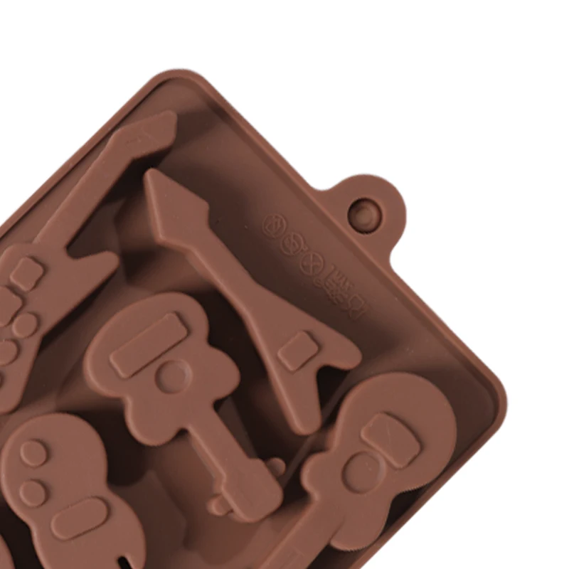 SILIKOLOVE Guitar Violin Instrument Shaped Silicone Chocolate Moulds Candy Mold