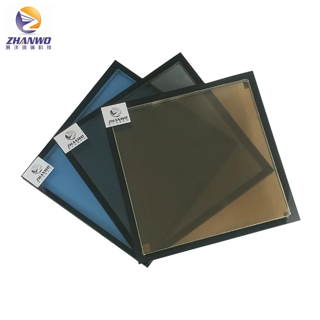 6mm light blue low-e hard coat+12A+6mm clear tempered insulated glass for skylight windows doors curtain wall with good price