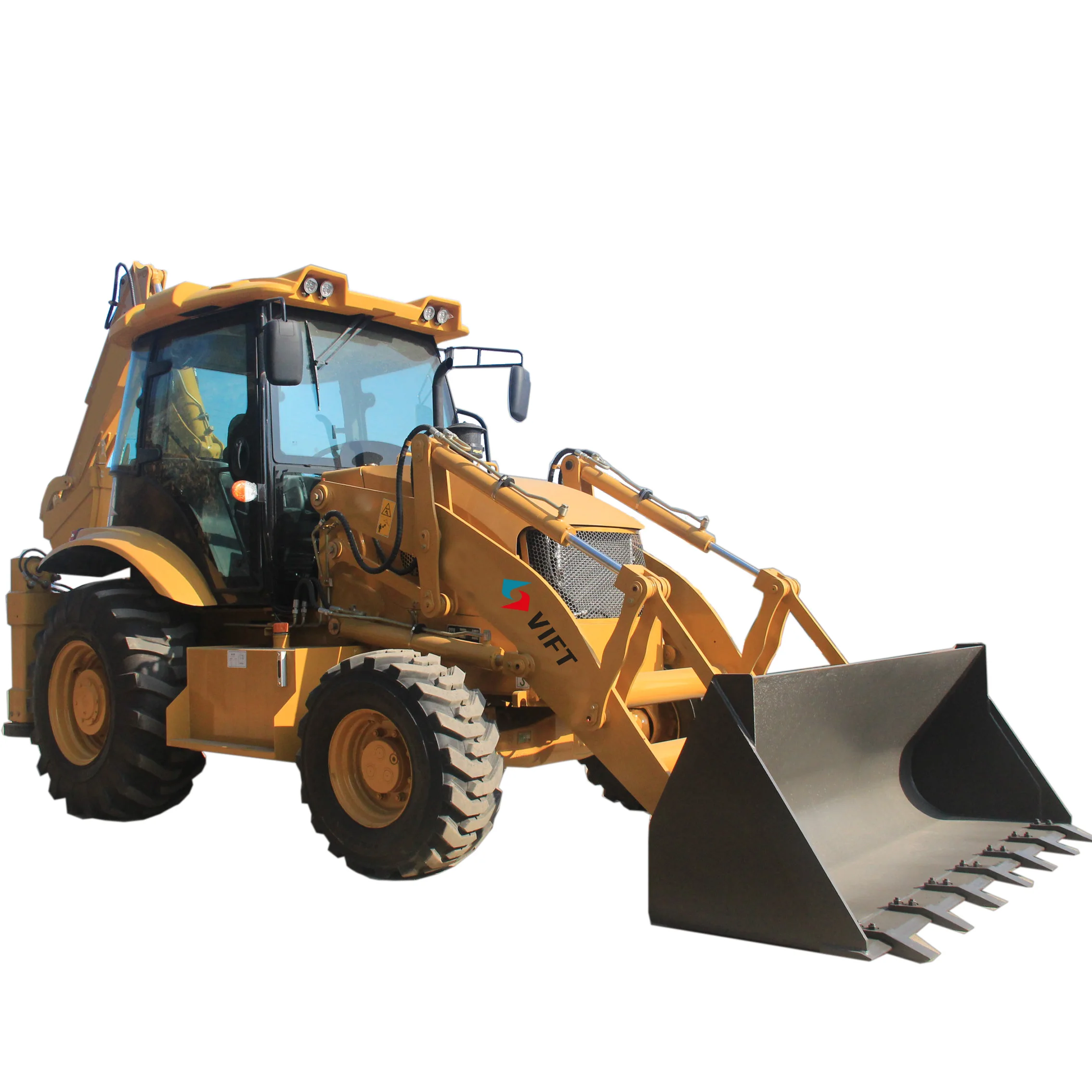 China VIFT Brand Design Mini 1 2 2.5 Ton Diesel Backhoe Wheel Loader Hydraulic Extendable Arm Digger Excavator Bucket Customized