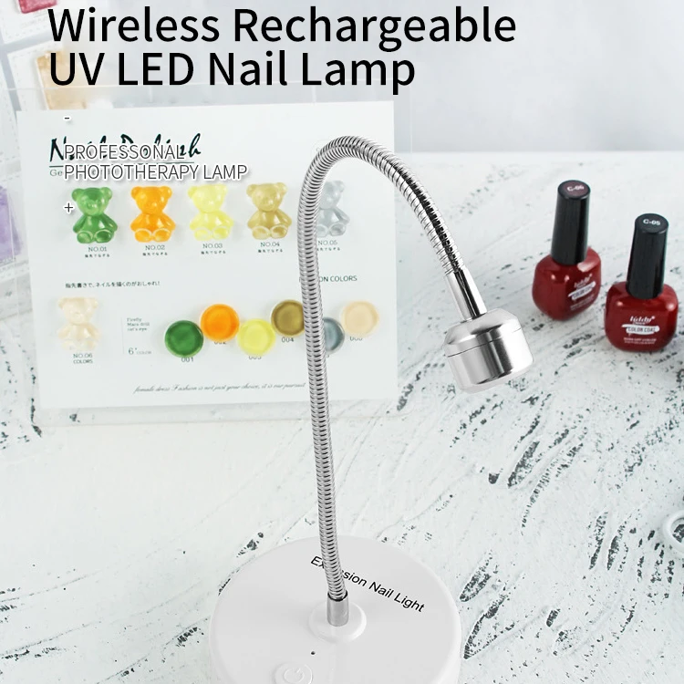 asianail 3W Wireless rechargeable uv nail lamp mini battery lamp