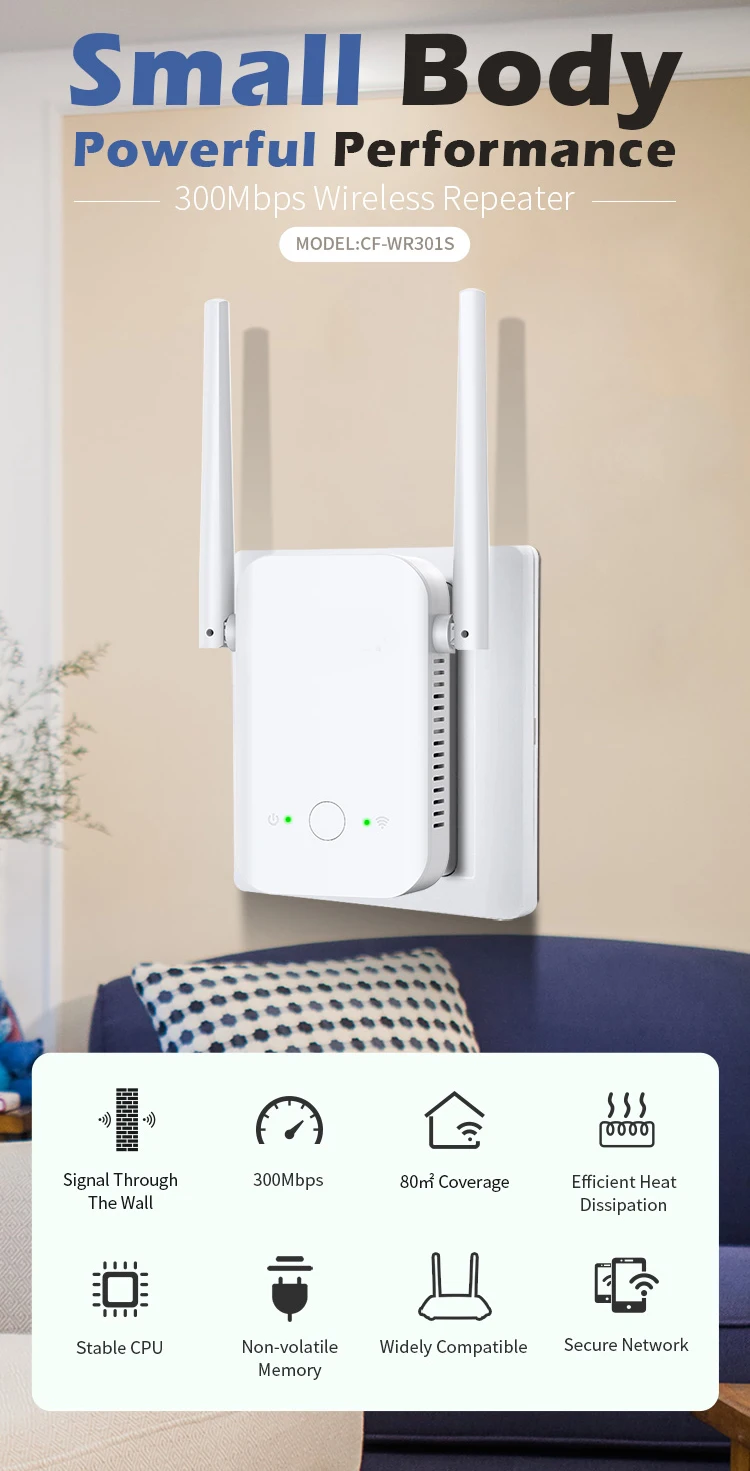 CF-WR301S Wi-Fi ретранслятор чипсет M7620A беспроводной удлинитель 10/100 м 2 4 ГГц усилитель сигнала 802.11N MT7620A и повторите