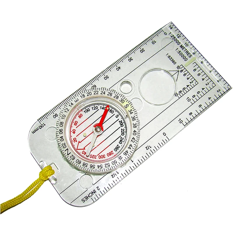 Adults Hiking Camping Orienteering Professional Map Reading Luminous Compass with Lanyard