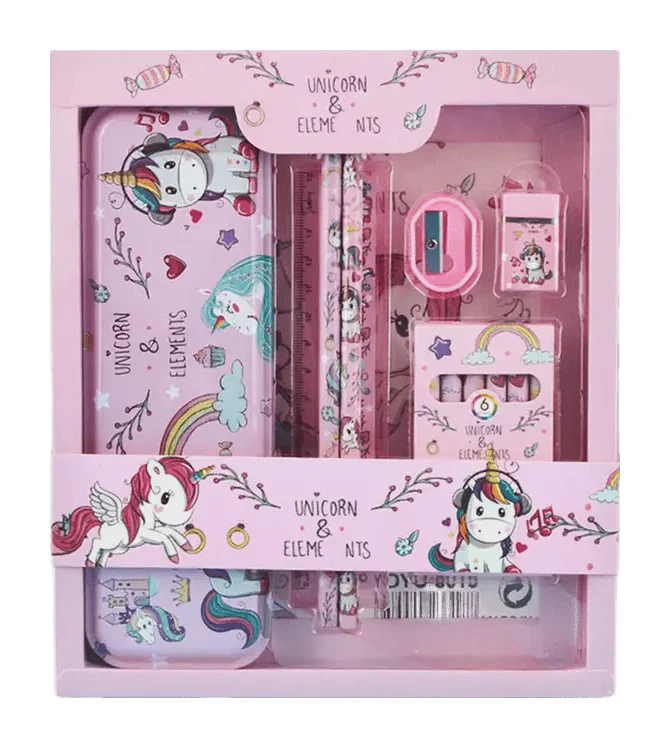 Wholesale Stationery Sets School Supplies Kawaii Fancy Kids Gift Cute Cartoon Pencil Ruler Rubber Stationery Items