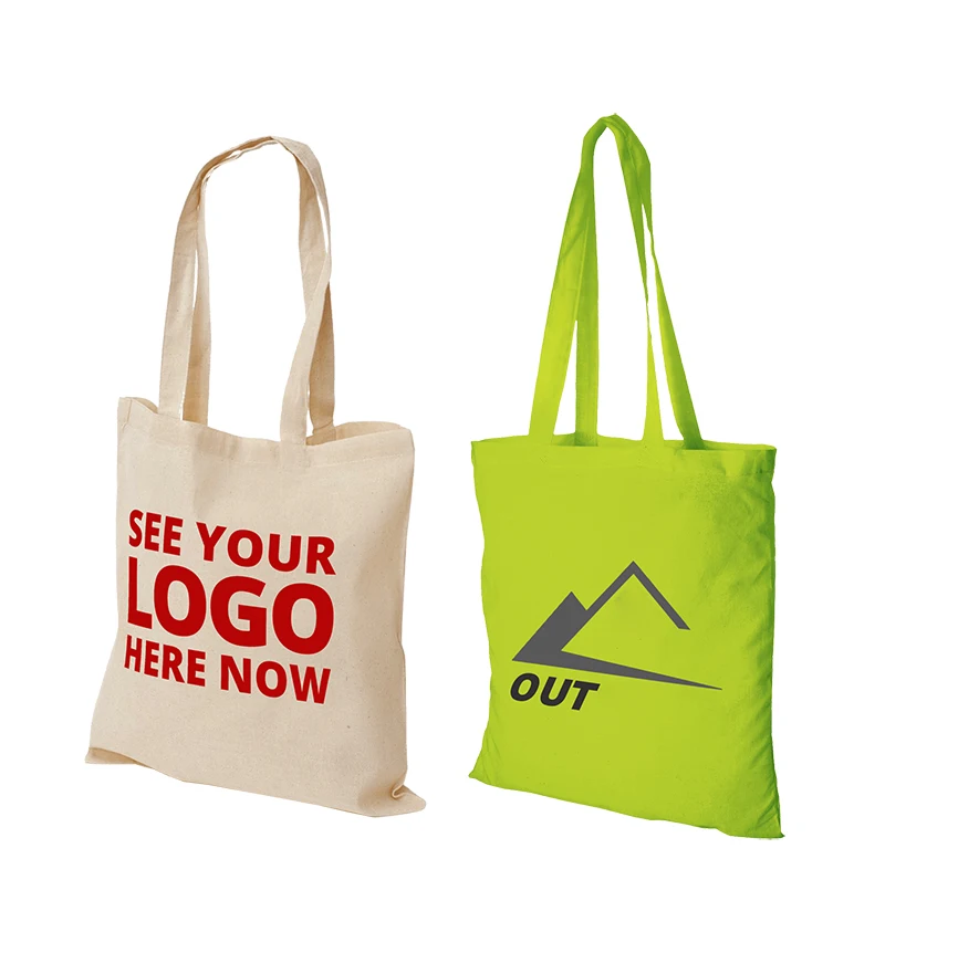 Пустая многоразовая Холщовая Сумка-тоут из органического хлопка с черной ручкой