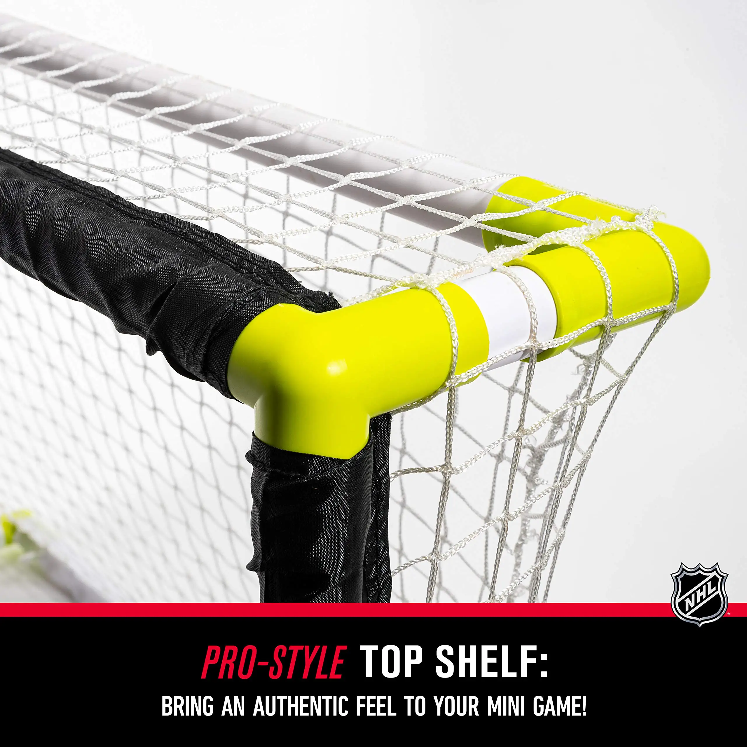 Hockey goal with folding steel frame and polyester net for kids knee hockey