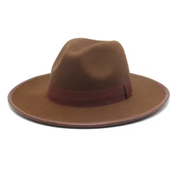 2021 Autumn New Suede Fabric Wide Brim Casual Panama Fedora Hats For Women Wholesale Custom Fedora Hats