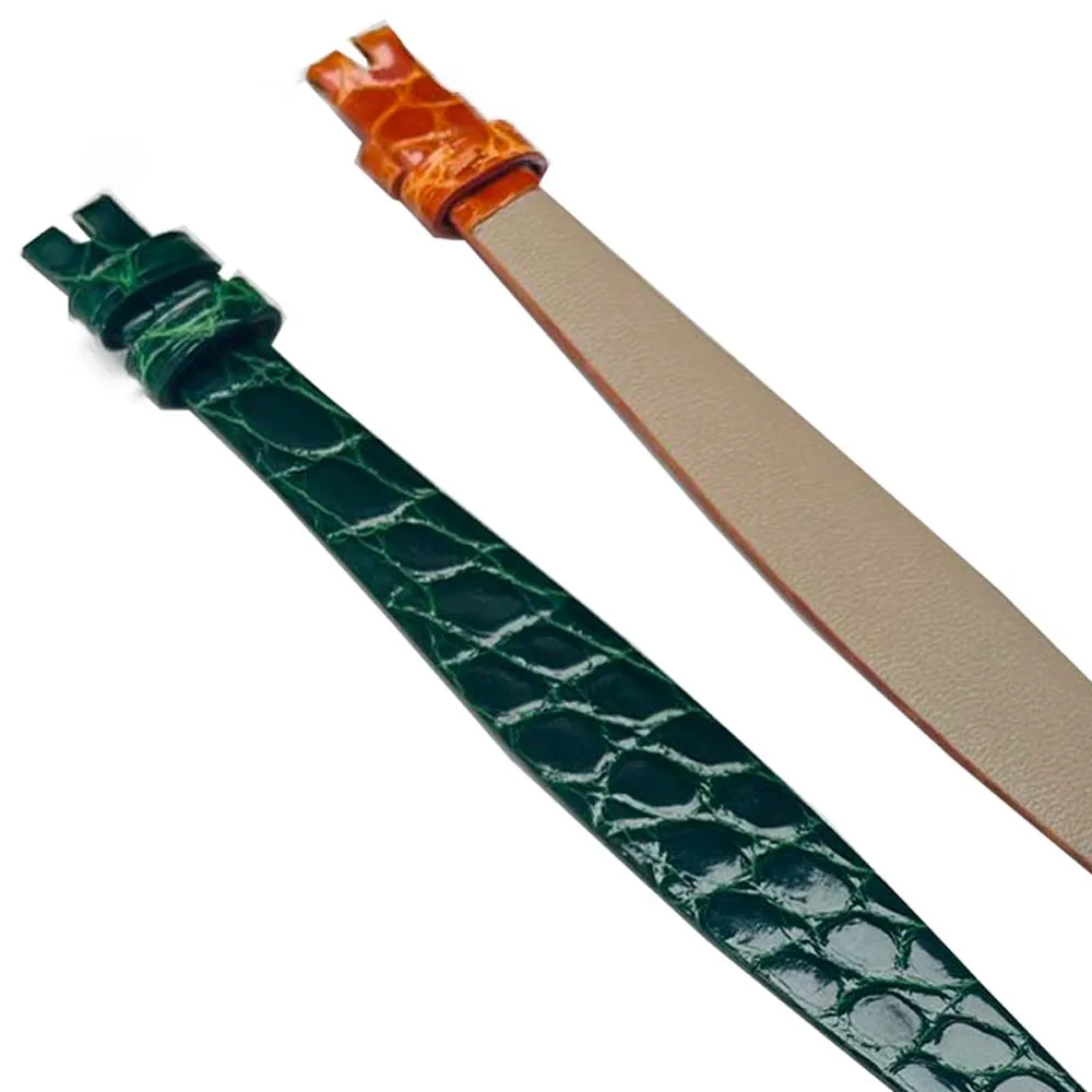 Customize Color Length Width 16/18/20/21/22/23 24MM Alligator Leather Watch Straps Band For Men Women Watch Strap