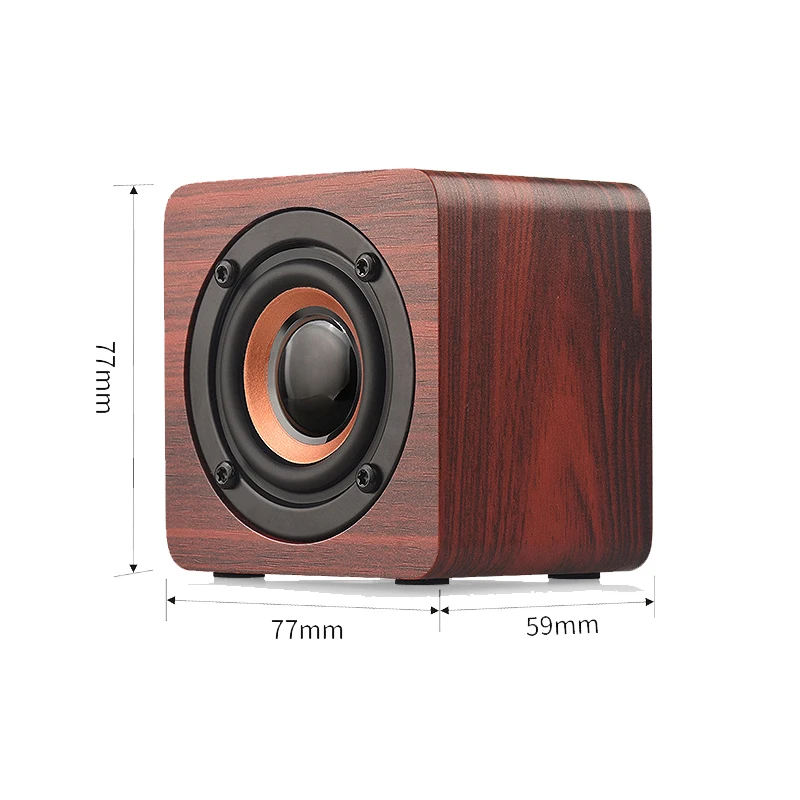 HANMOSS Wood Square Speakers Portable Mini Speaker Square Audio Box For Pc Phone Home
