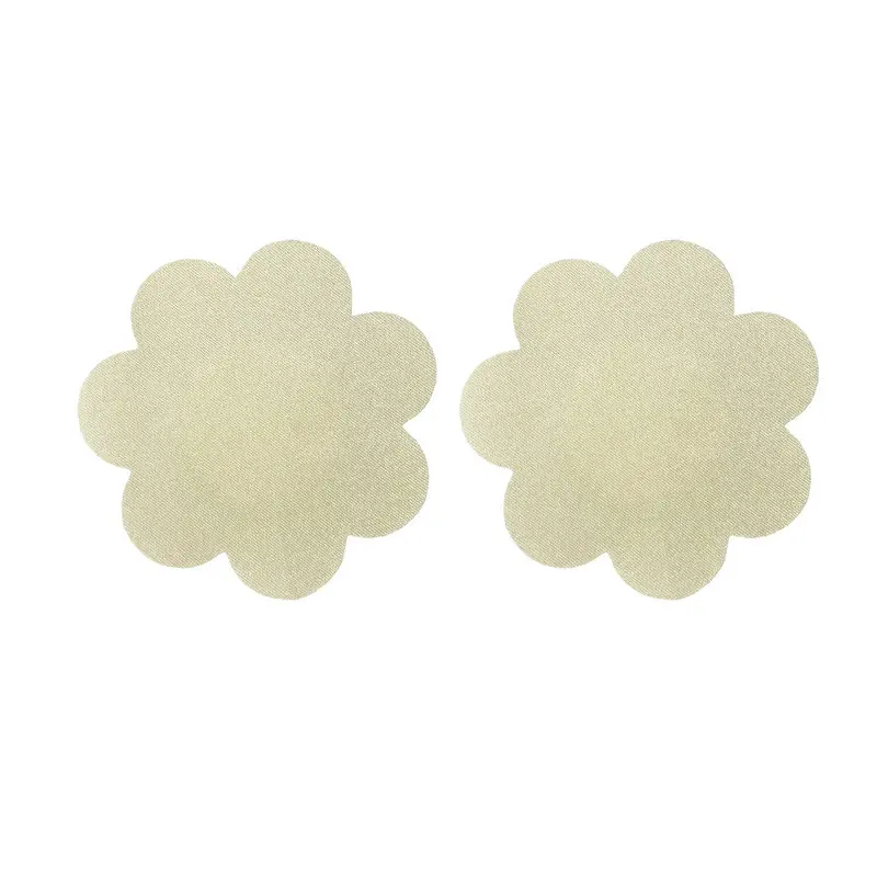 Wholesale Satin Flower Petal Shape Adhesive Bra Nipple Cover In Different Dark Skin Tones Disposable Nipple Pasties for women
