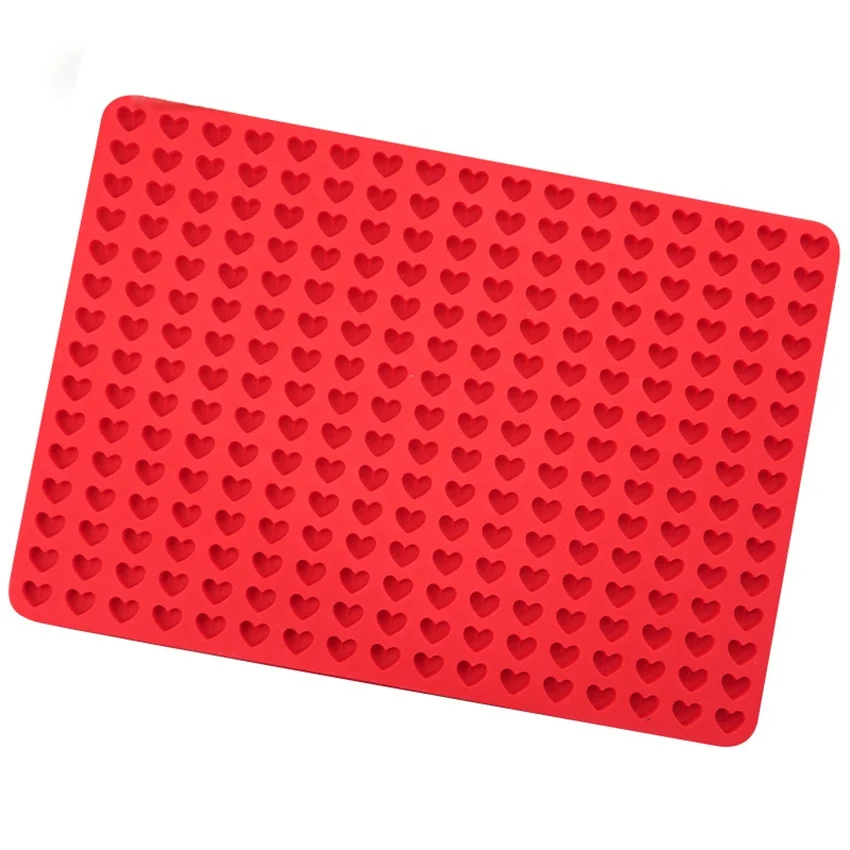 255 Cavity  Mini Heart Shaped Cookies Pet Treats Baking Mold Small Dot Cake Decoration Silicone Baking Mat Cooking Sheets