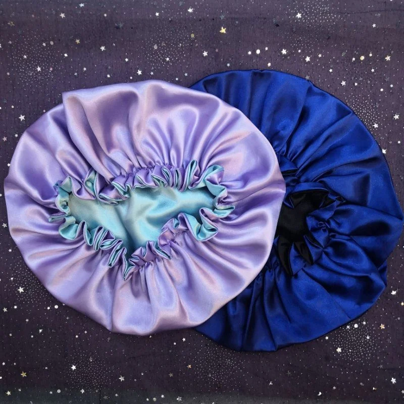 
New Product Designer Satin Hair Bonnets With Logo 