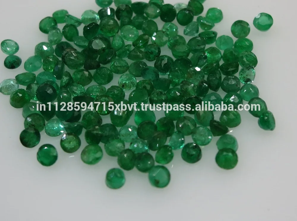 3-3.5mm Natural Loose Round Emerald Lot Brazil Origin Non-heated Non-treated Bright Green