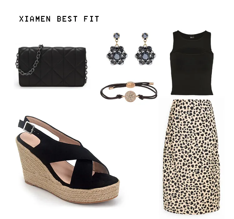 2023 Wholesale Peep Toe Cork Wedge Heel Sandals for Women espadrilles Platforms