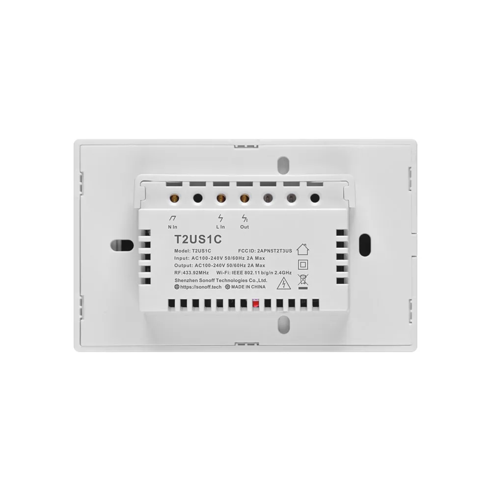  Умный выключатель SONOFF T2US 1C с Wi-Fi беспроводной сенсорный настенный работает Alexa и Google Home сенсорная панель из закаленного