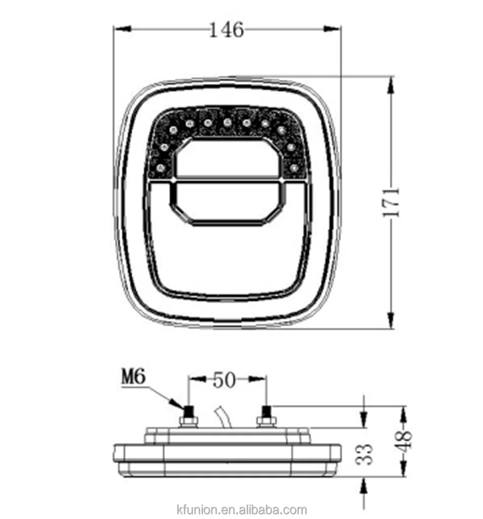Emark Universal 12v 24v Led Stop Brake Light Combination Rear Trailer Truck Tail Light